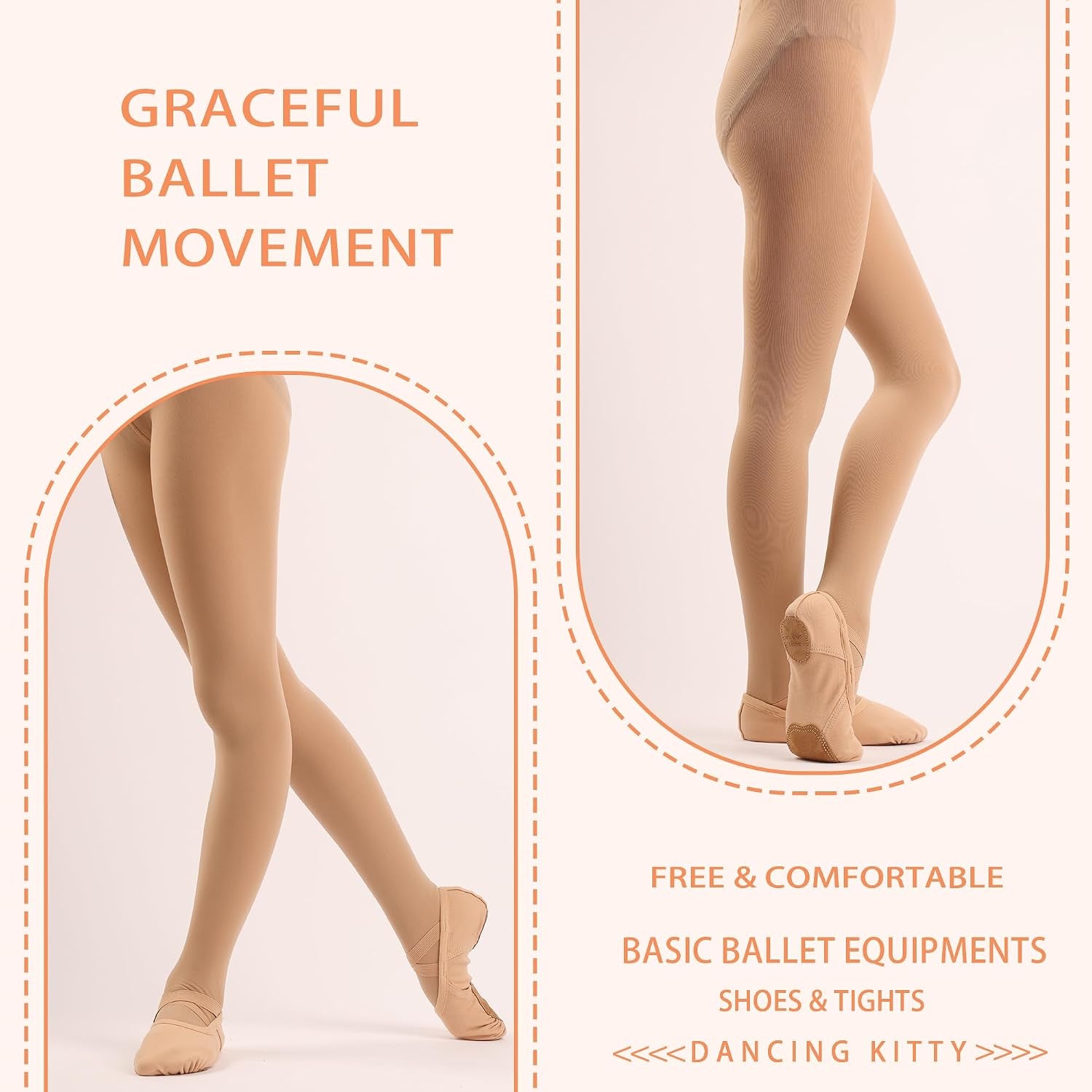 3 Pairs Ballet Dance Tights -Toddler Girl Women