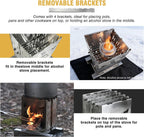 Survival Stove for Camping Cooking, Portable Wood Burning Stove, Stable Stainless Steel Foldable Camp Stove, Emergency Outdoor Cooking Stove No Gas Required, Compact Bushcraft Stove
