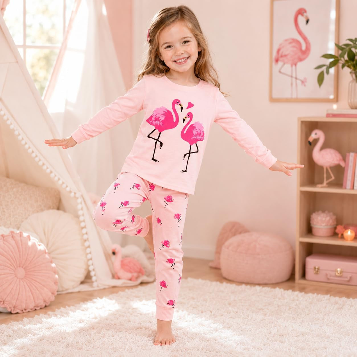 Little Girls Mermaid Pajamas 2 Piece Set 100% Cotton Sleepwear Toddler Clothes for Kids Baby Ladybug Style Pjs