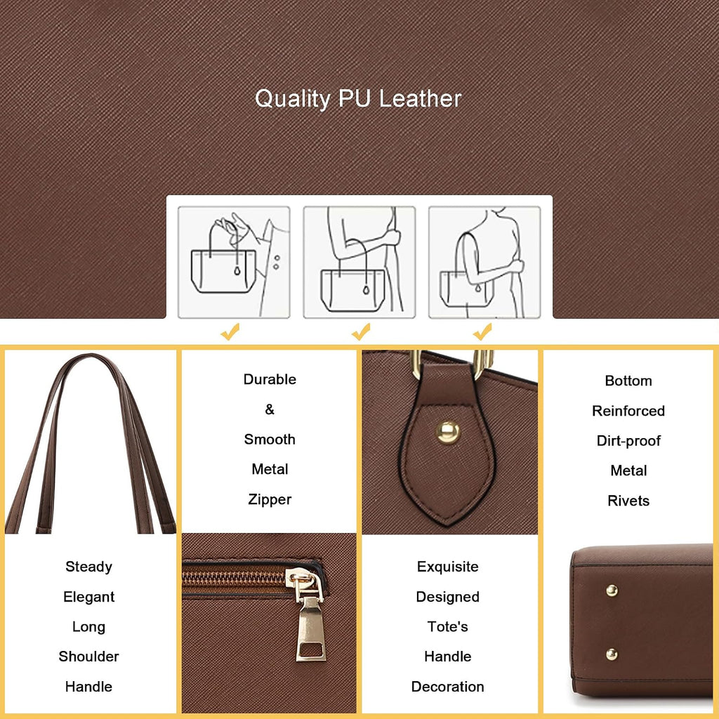 Tote Handbags Purses for Women PU Leather Womens Shoulder Bag | Large Tote Bag for Women, Shoulder Purse, Vegan Leather Purses for Women, Women'S Handbags