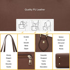 Tote Handbags Purses for Women PU Leather Womens Shoulder Bag | Large Tote Bag for Women, Shoulder Purse, Vegan Leather Purses for Women, Women'S Handbags