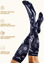 Cute Compression Socks for Women | 3 Pairs 20-30 Mmhg Graduated Support Knee High Compression Socks for Daily Wear Travel Nurse