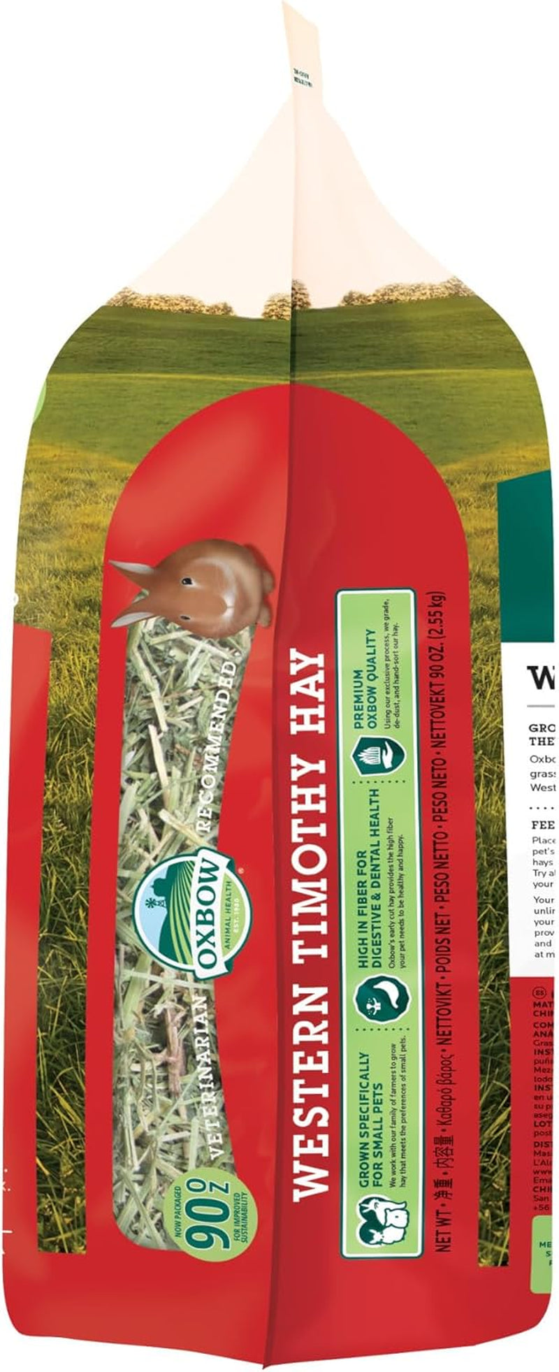 Western Timothy Hay, Rabbit & Guinea Pig Hay, High Fiber, USA, 90 Oz |  Timothy Hay, Bunny Hay for Rabbits, Guinea Pigs, Bunnies and Chinchillas, Hand-Sorted, De-Dusted, Made in USA