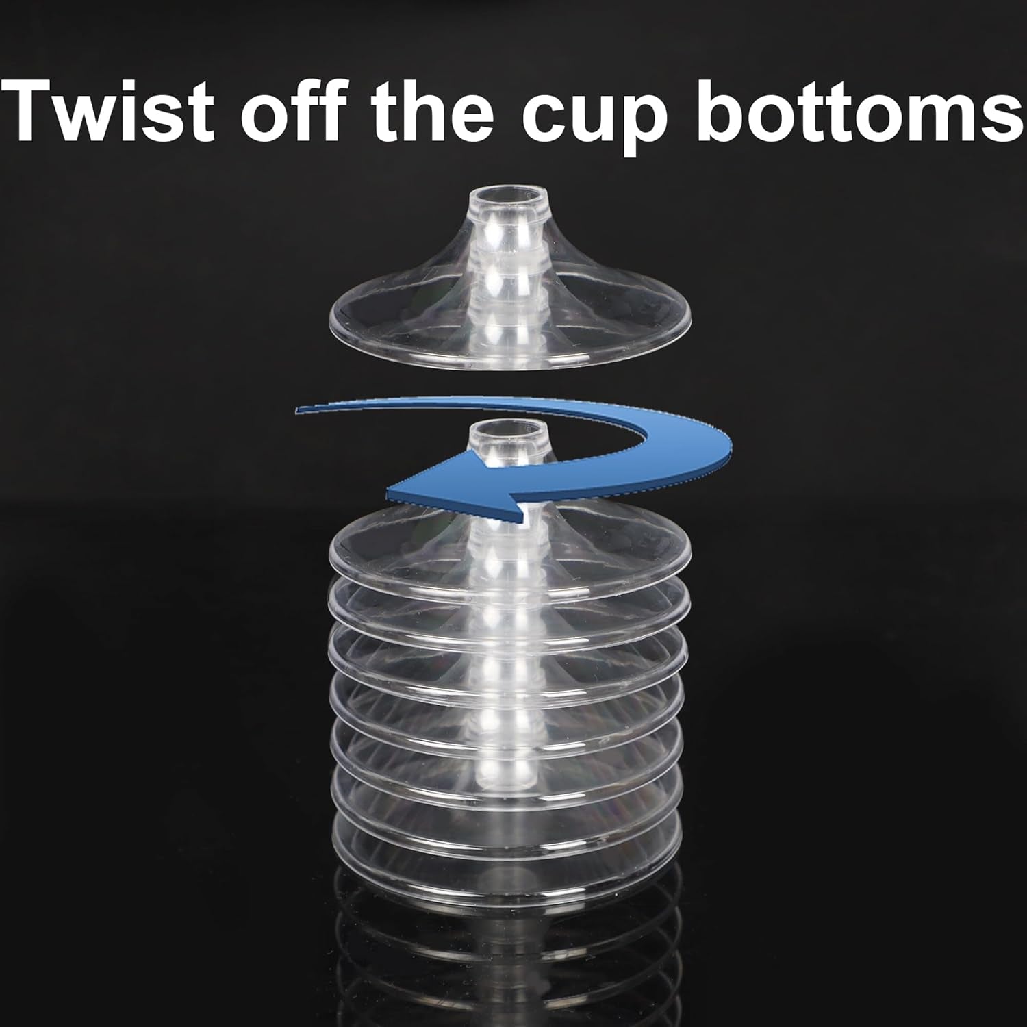 100 Plastic Champagne Flutes, 4.5Oz Clear Disposable Hard Stemware Cups with Golden Rim, Plastic Champagne Glasses for Wedding, Graduation Party, Bridal Shower, Birthday Party