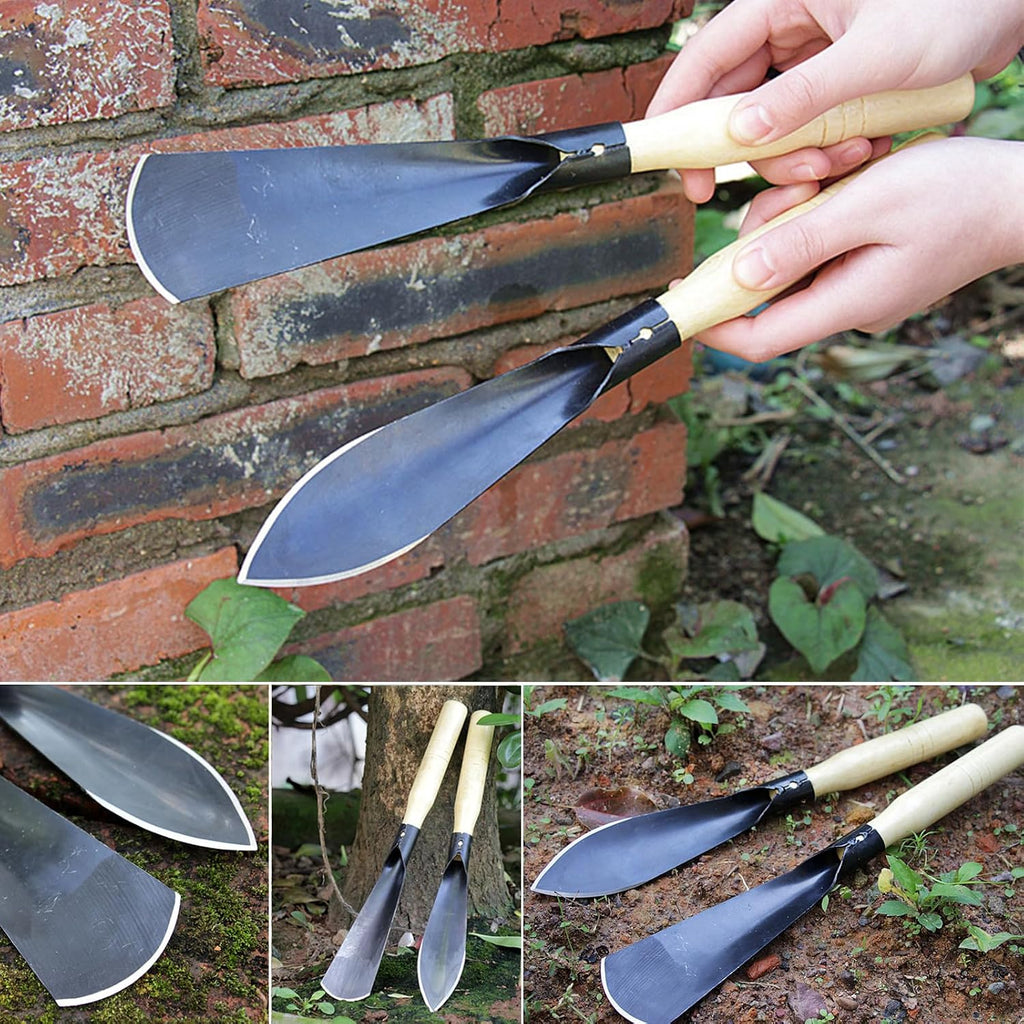 Garden Shovel Trowel Tool Set, 3 Pack Heavy Duty Gardening Tools Set Include Wide Garden Trowel, Hand Shovel with Repotting Mat, Small Shovels for Digging Planting Transplanting