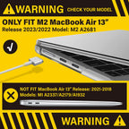 Compatible with 2024 2023 2022 Macbook Air 13 Inch Case M3 A3113 M2 A2681, Hardshell Case & Keyboardcover & Screenfilm for Mac Air 13.6 with Touch ID, Crystal Clear, KK-CYCL+2