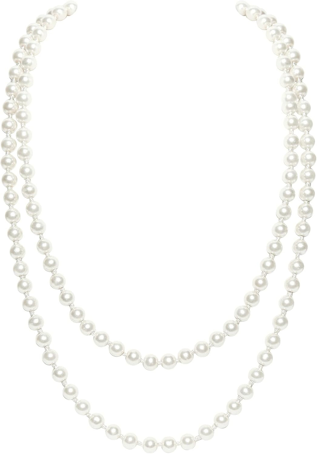 Long Pearl Necklace Faux Pearls Necklace Set Beaded Long Pearls Necklace 1920S Gatsby Costume Jewelry