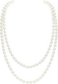 Long Pearl Necklace Faux Pearls Necklace Set Beaded Long Pearls Necklace 1920S Gatsby Costume Jewelry