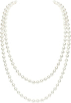 Long Pearl Necklace Faux Pearls Necklace Set Beaded Long Pearls Necklace 1920S Gatsby Costume Jewelry
