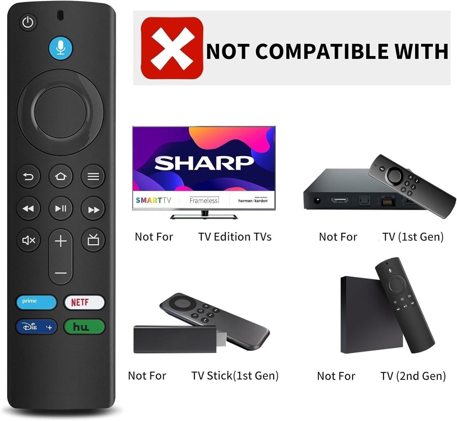 L5B83G Replacement Voice Remote (3Rd Gen) Fit for Firesmart Tvs Stick 4K,For Smart Tvs Stick(2Nd and 3Rd Gen),Smart Tvs Stick Lite,For (1St and 2Nd Gen and Smart Tvs)