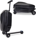 20" Scooter Suitcase for Kids, 2-In-1 Ride on Luggage with Wheels for Boys & Girls Ages 4-15, Foldable Hardshell Carry on Lightweight Travel Suitcase for Airplane