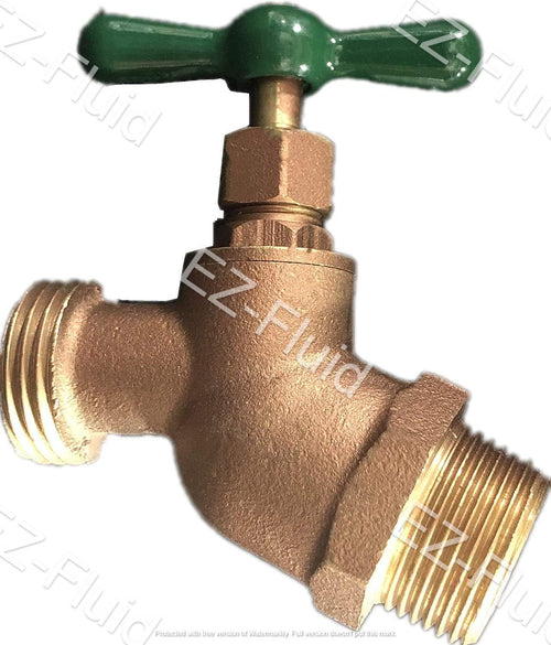 1/2" MIP X 3/4" MHT Heavy Duty Brass Hose Bibb, Outdoor Water Spigot Hose Faucet, No-Kink Garden Hose Shut off Valve, Male Hose Thread Outlet, outside Faucet Replacement Connector(1)