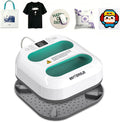 Heat Press Machine - Portable & Compact Heat Transfer Machine, Suitable for T-Shirts, Bags, Pillows, Fuse Beads, Clothing Sublimation and HTV Vinyl Printing, 9"X9" Teal