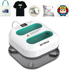 Heat Press Machine - Portable & Compact Heat Transfer Machine, Suitable for T-Shirts, Bags, Pillows, Fuse Beads, Clothing Sublimation and HTV Vinyl Printing, 9"X9" Teal