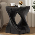Twist Shape MGO Accent Side Table Set, Unique Modern End Table with Wide Pedestal & Tabletop, Small Drink Tables for Living Room, Bedroom Night Stand Bedside Table, No Assembly Required, Black