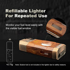 All-In-One Windproof Outdoor Lighter with Dual Jet Flame Built-In Cutter, Butane Refillable and Flames Adjustable, Visible Gas Tank, Portable for Travel, Candle Lovers, Box Included