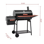 30-In W Black Barrel Charcoal Grill