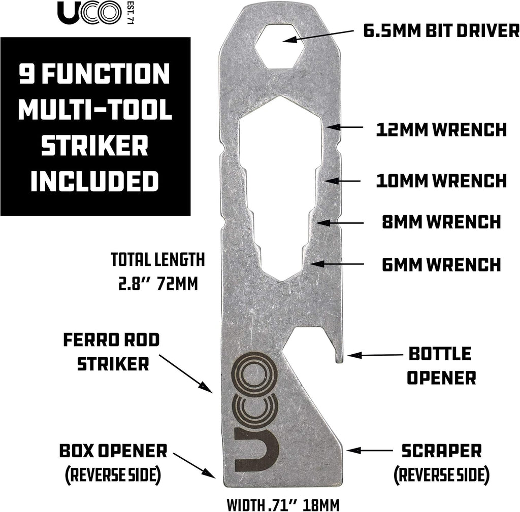 Titan Fire Striker Ferro Rod Fire Starting Survival Tool with Tether and Multitool, 20,000+ Strikes