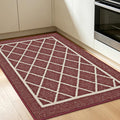 Kitchen Rugs Non Slip Washable Kitchen Mat, Red, 32X48In | Washable Easy Care Kitchen Rug, Absorbent Kitchen Mats for Floor, Stain Resistant Durable Rugs for Kitchen