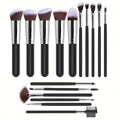 16 Pc Professional Synthetic Makeup Brushes Set in Black - Lincoln Values
