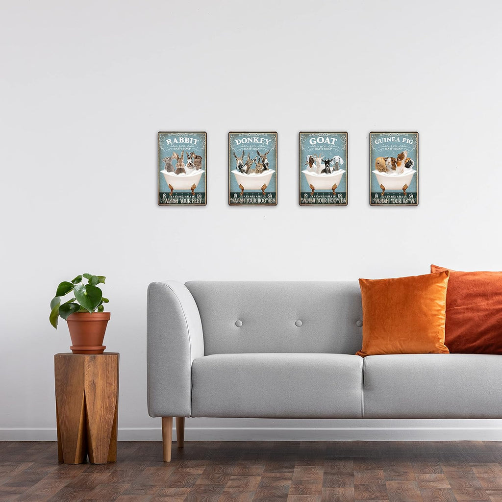 Funny Goat Decor Retro Metal Poster Bathroom Wall Sign 8X12 Inch | How to Train Your Dragon Theme, Bathroom Wall Decor, Medieval Retro Poster Art, Dragon Club Gift