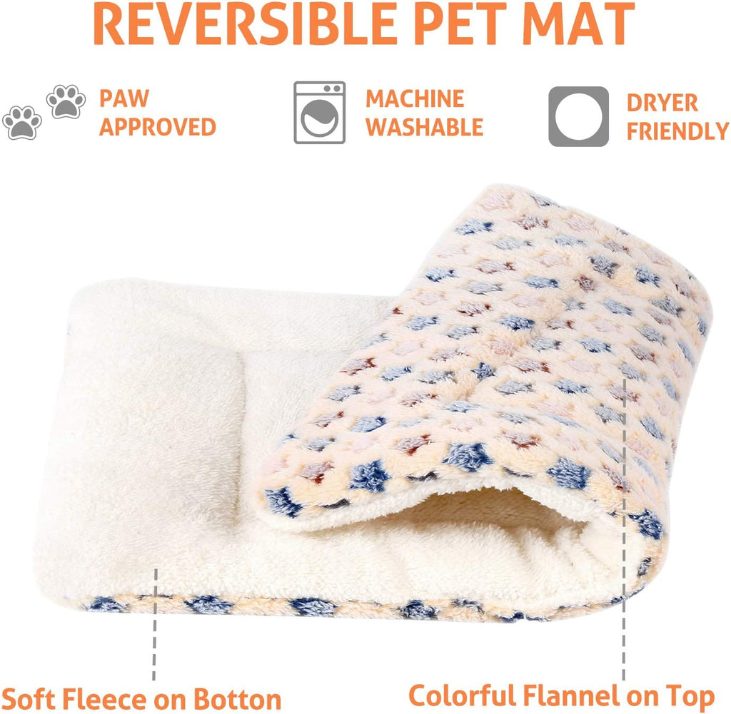 Dog Bed Crate Pad Ultra Soft Pet Mat Star Print 22 Inch Brown | Washable Crate Mat for Large Medium Small Dogs, Reversible Fleece Dog Crate Kennel Mat Flat Cat Bed Liner
