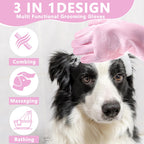 Pet Grooming Gloves—Dog Washing Gloves with High-Density Teeth | Dog Bath Scrubber with Enhanced Five Finger Design, Silicone Gloves for Dogs and Cats Bathing, Massage (Pink)
