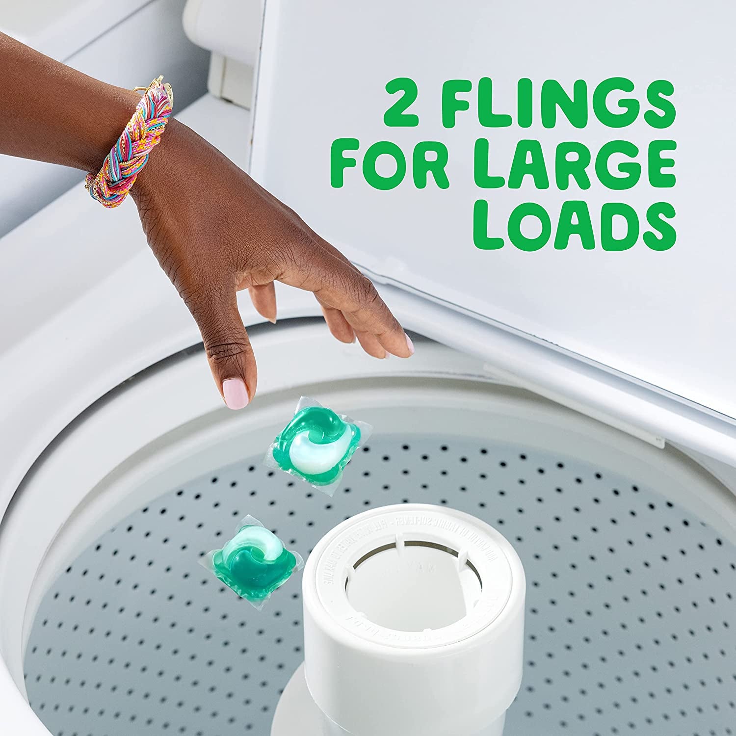 Flings Laundry Detergent Soap Pacs HE Compatible Long Lasting Scent, Original Scent, 76 Count