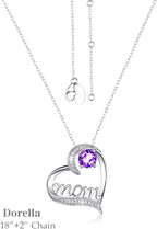 Birthday Gifts for Women 925 Sterling Silver Mom Necklace August September Birthstones Necklace Peridot Blue Sapphire and More Stones Jewelry for Her Love Heart Pendant Necklace