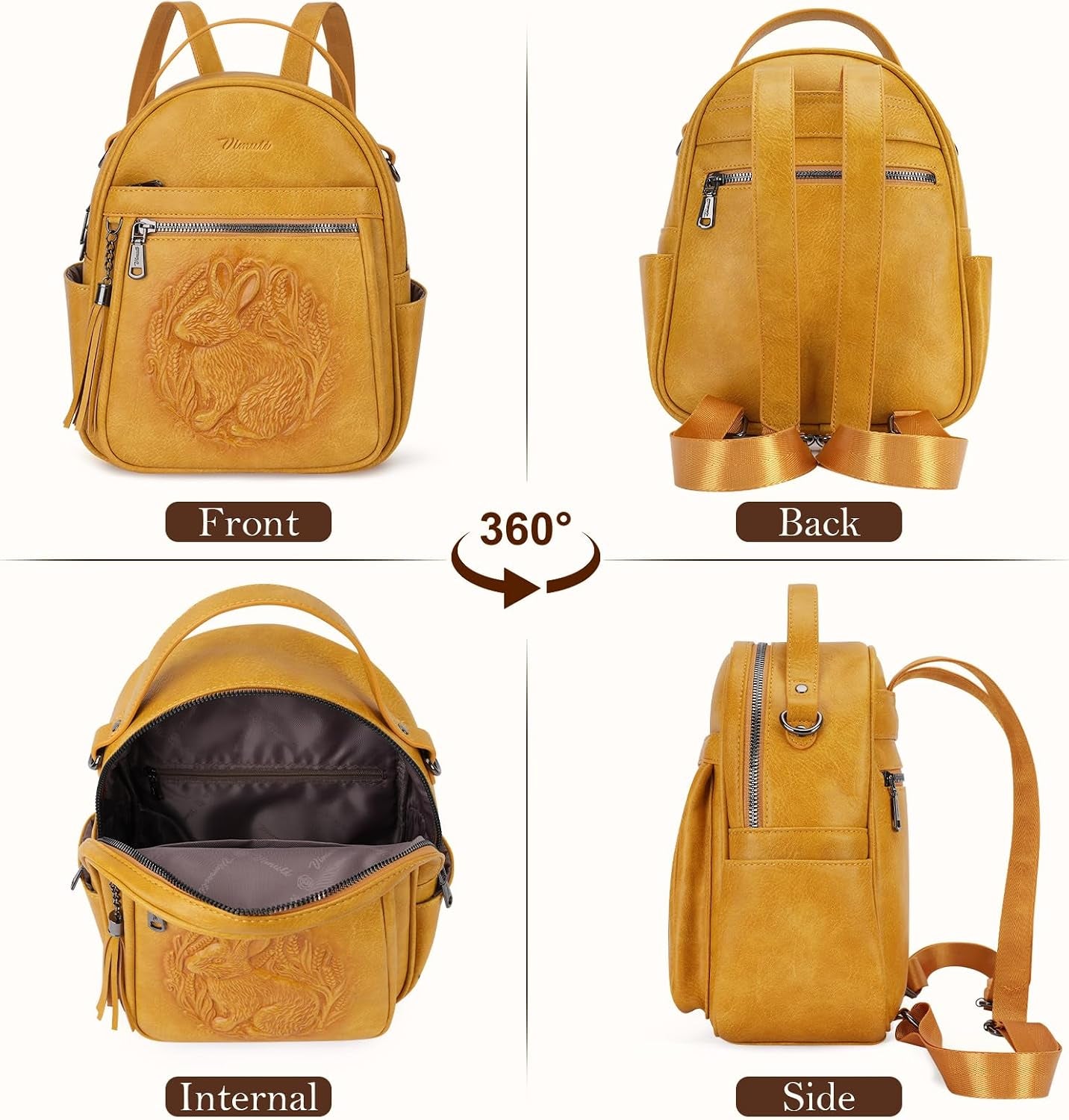 Mini Backpack Purse for Women,Vegan Leather Small Backpack for Daily | Embossed Lightweight Water-Resistance Travel Mini Fashion Daypack Bag,Ladies Casual Backpack Purse Gift Choice for Women