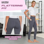 Lightweight Brushed Fleece Lined Leggings Women 2 Pk High Waisted Compression Womens Leggings with Pockets