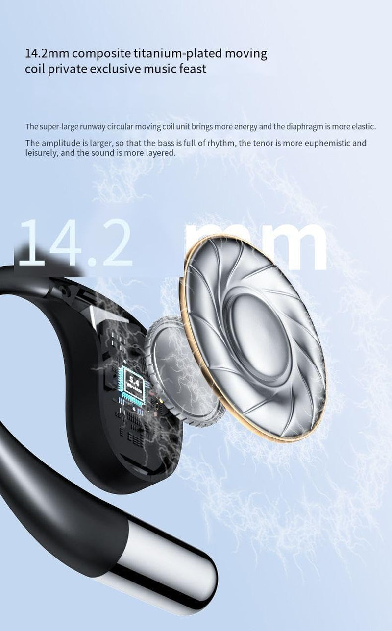 Open Ear Headphones Wireless Bluetooth 5.4 Wireless Sports Earbuds with AI Smart Translation Bluetooth Headset,Enc Call Noise Cancellation IPX5 Waterproof for Sports,Driving,60 Hours Playtime,Black