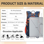 Hiking Backpack with Rain-Cover, 30L Travel Backpacks for Women Men, Camping Daypack Backpacks Lightweight, Durable Hiking Backpack Fit for Camping, Daily Commuting, Short Trips (Navy Blue)