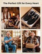 Men'S Suede Memory Foam Moccasin Slippers Warm Lining House Shoes | Gifts,Non-Slip,Breathable,Indoor and Outdoor,Lightweight,Supportive,Chic Bow Detail