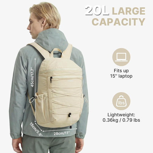 20L Hiking Travel Backpack for Women Men | Lightweight Backpacks with Luggage Trolley Strap, Daypack for Outdoor Daily Camping