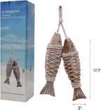 Antique Wood Fish Decor Ornament Wall Hanging Wooden Fish Decoration | Home Nautical Theme Decor