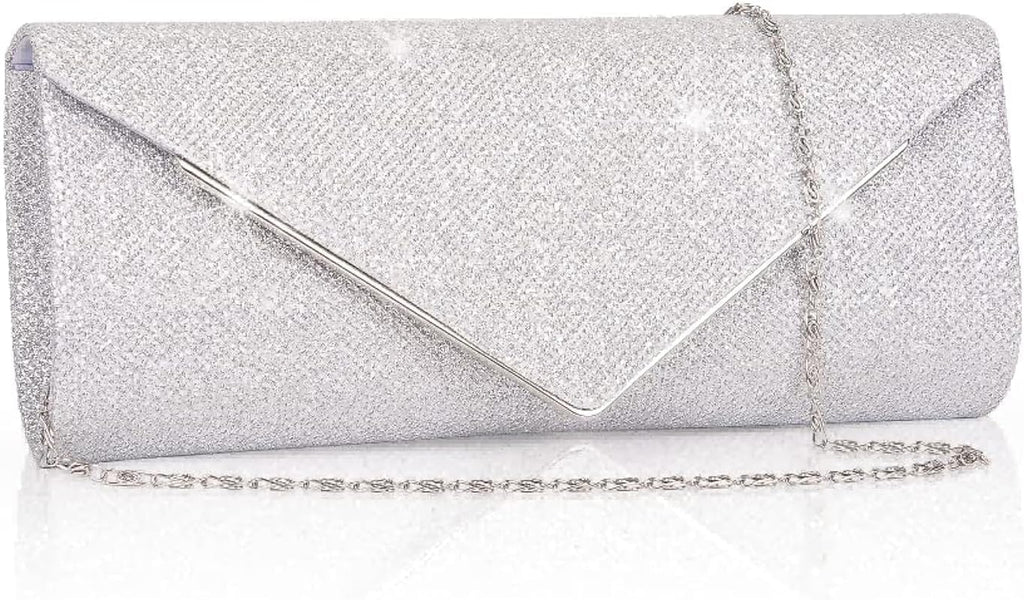 Clutch Purses for Women, Sparkling Envelope Evening Bag with Detachable Chain