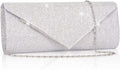 Clutch Purses for Women, Sparkling Envelope Evening Bag with Detachable Chain