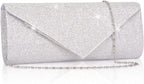Clutch Purses for Women, Sparkling Envelope Evening Bag with Detachable Chain