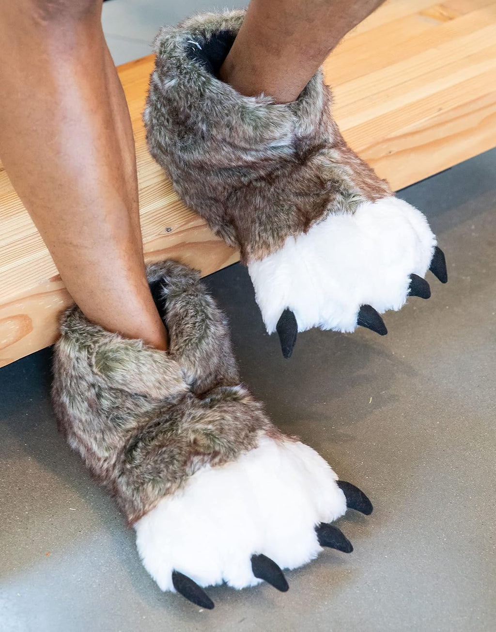 Animal Paw Slippers for Kids and Adults, Fun Costume for Kids, Cozy Furry Slippers