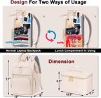 Lunch Backpack for Women,15.6 Inch Laptop Backpacks for Womens Back Pack, Travel Backpacks,Work Back Packs for Women (Beige)