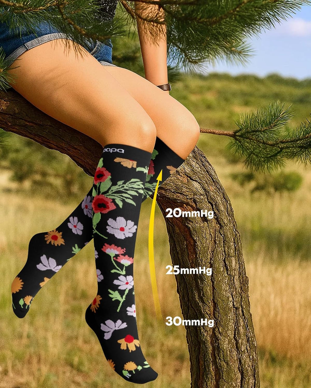 Cute Compression Socks for Women | 3 Pairs 20-30 Mmhg Graduated Support Knee High Compression Socks for Daily Wear Travel Nurse