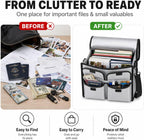 Fireproof Document Bag 17 X 11 in with File Organizer Box | UL94 VTM-0 Certified, Silicone-Coated Fiberglass, 2 Dividers, Grab-And-Go Emergency Storage, Important Document Case for Home