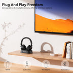 Wireless Headphones for TV Watching, TV Headphones Wireless for Seniors with Transmitter Charging Base, over Ear Bluetooth Headset No Audio Delay, Hifi Stereo, 65H Playtime, Gifts for Parents/Elderly