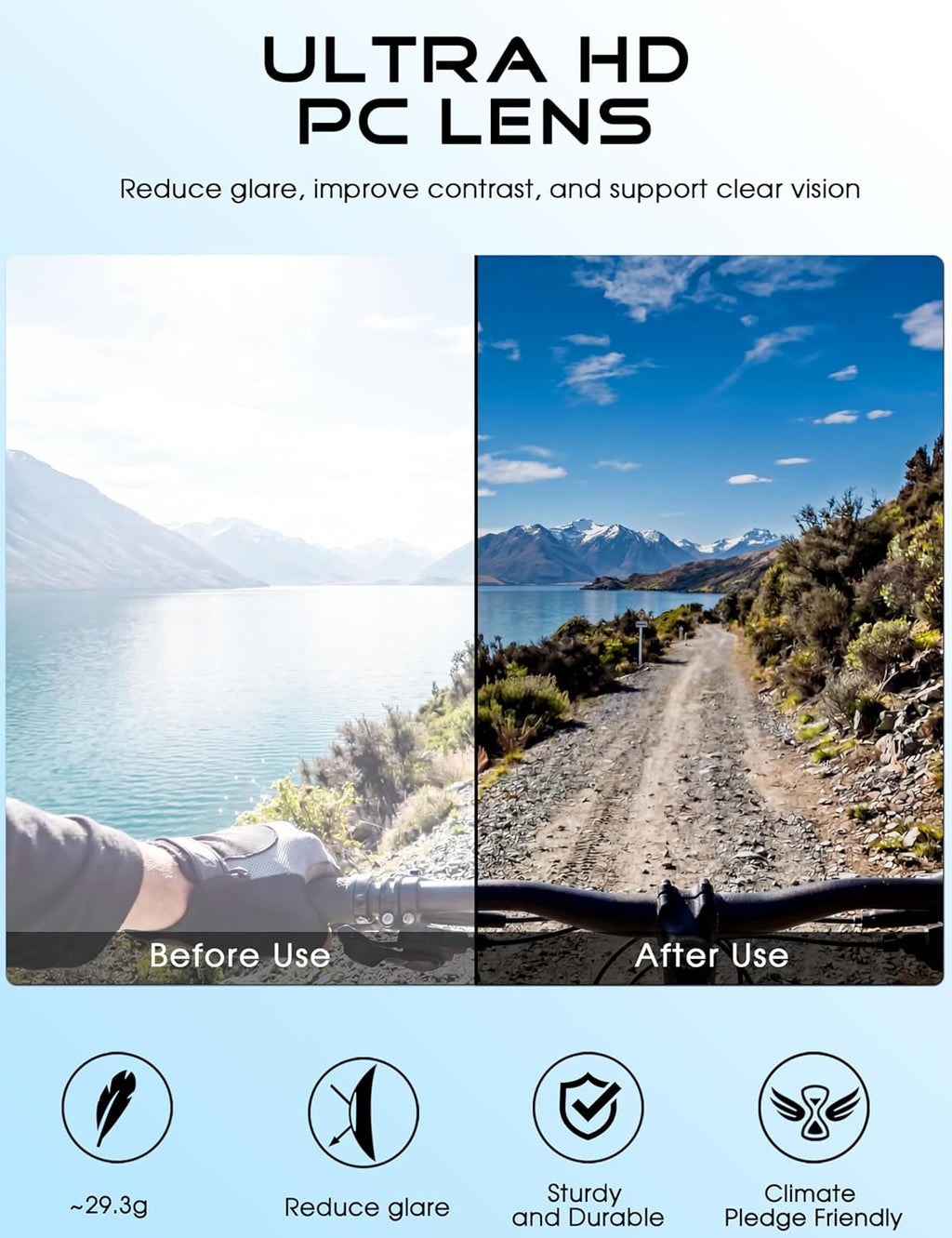 Sports Sunglasses for Men Women: UV400 Protection Running Sunglasses Wrap around Glasses for Cycling Baseball Fishing