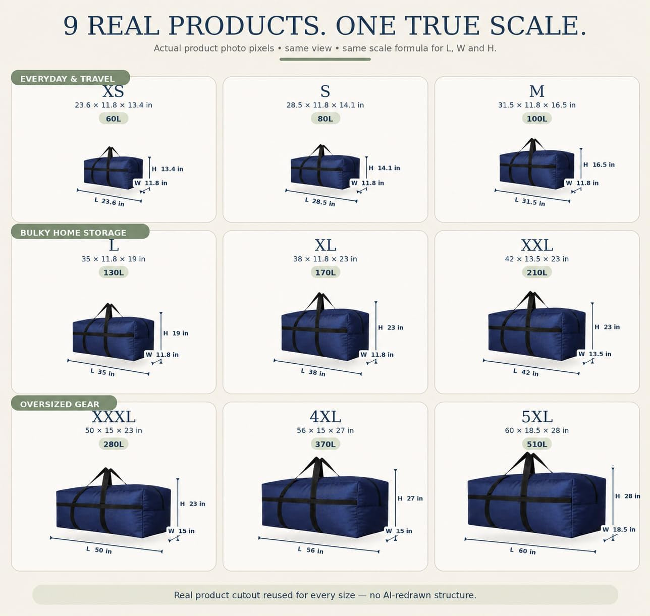 Extra Large Storage Duffle Bag for Travel, Black Big Traveling Duffle Bag