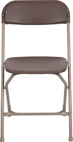 Hercules Series Plastic Folding Chair - Brown - 4 Pack 650LB Weight Capacity Comfortable Event Chair-Lightweight Folding Chair
