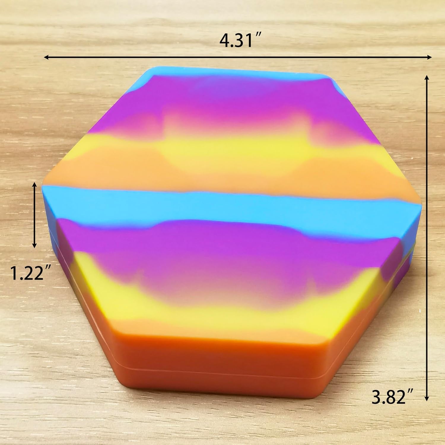 110Ml Silicone Wax Concentrate Container Multi-Compartment Non-Stick Jar (Rainbow)