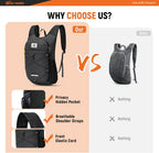 Foldable Hiking Backpack - 10L/15L Small Lightweight Daypack Breathable Travel Backpacks