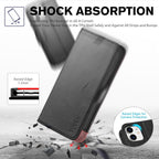 Wallet Case for Iphone 12 Pro/Iphone 12 (6.1"), 3 Card Holders, Black | RFID Blocking, Viewing Stand, Shockproof TPU Shell, PU Leather, Magnetic Closure, Protective Folio Flip Cover
